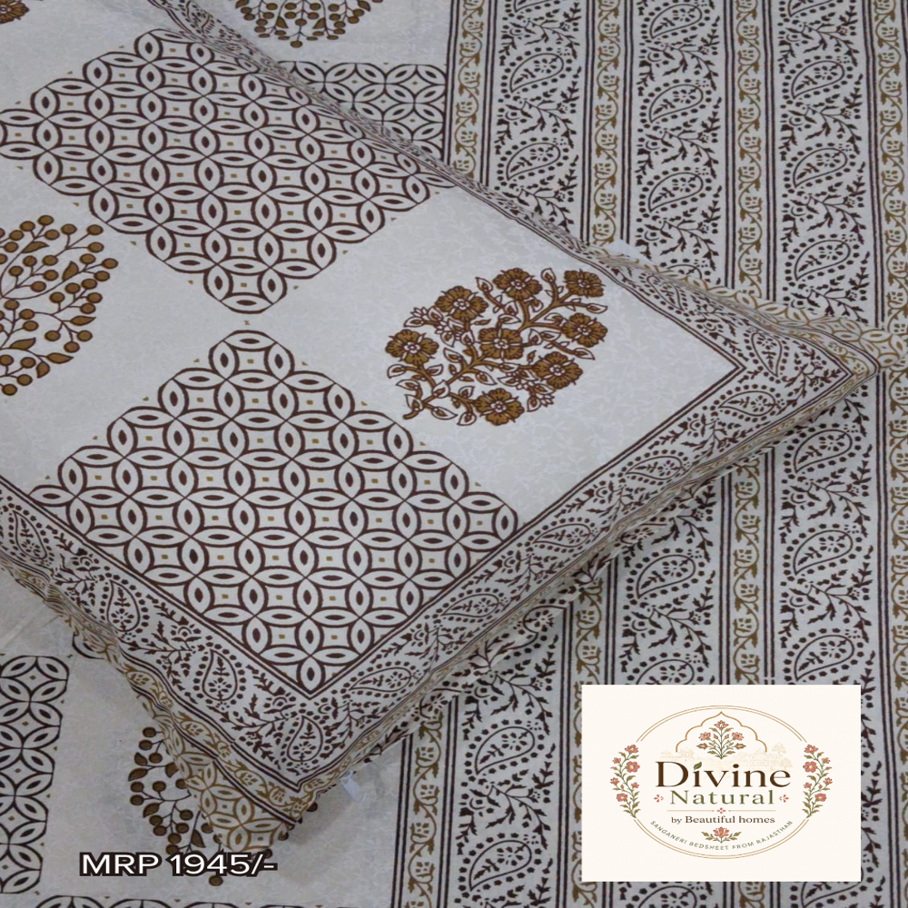 Divine Natural - 100% Cotton King Size 90x100 Inch, Natural Cream, Mercerized Softness, Anti-pilling, Shrink-resistant