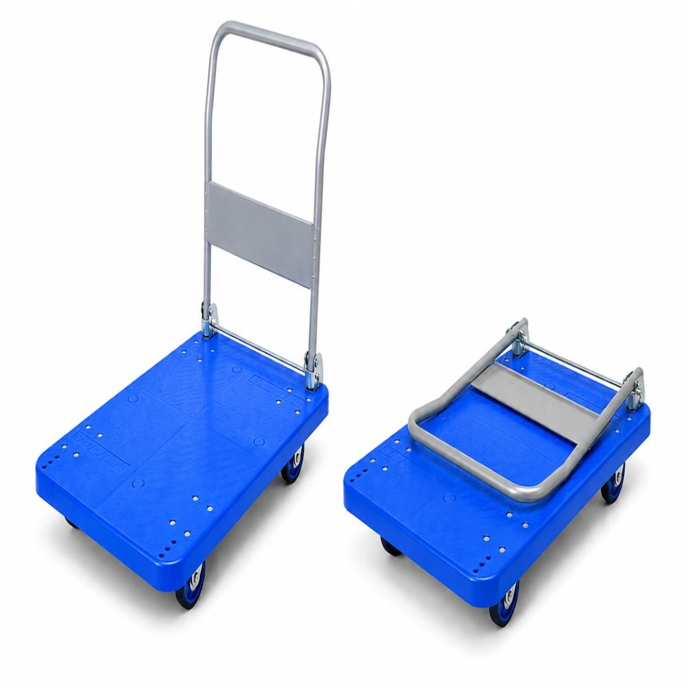 Plastic Platform Trolley - Color: Blue
