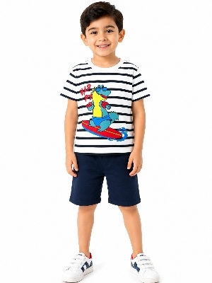 Summer Cotton Babasuit Set For Boys - 16x26