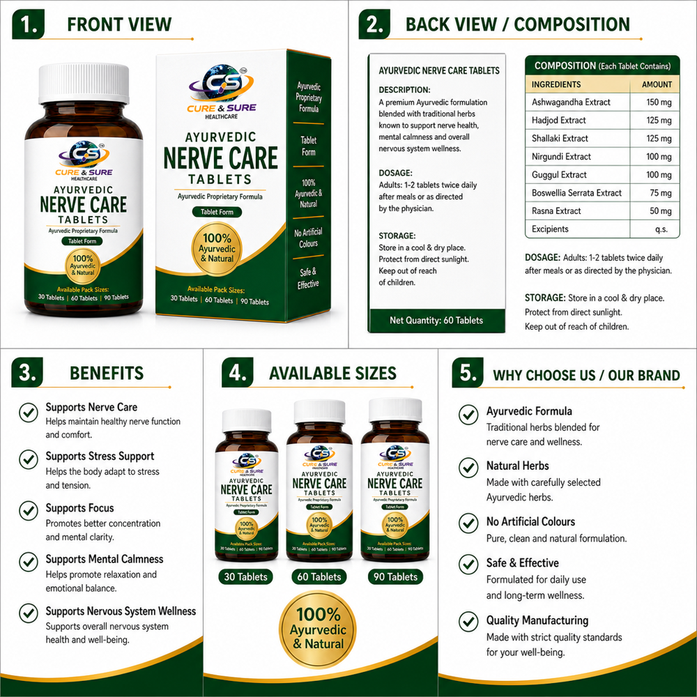 Ayurvedic Nerve Care Tablets Third Party Manufacturing