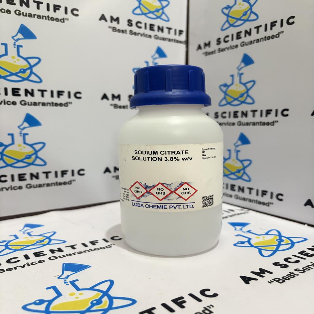 Sodium Citrate Solution 3.8% W/V Loba, LR (Laboratory), 500 ml
