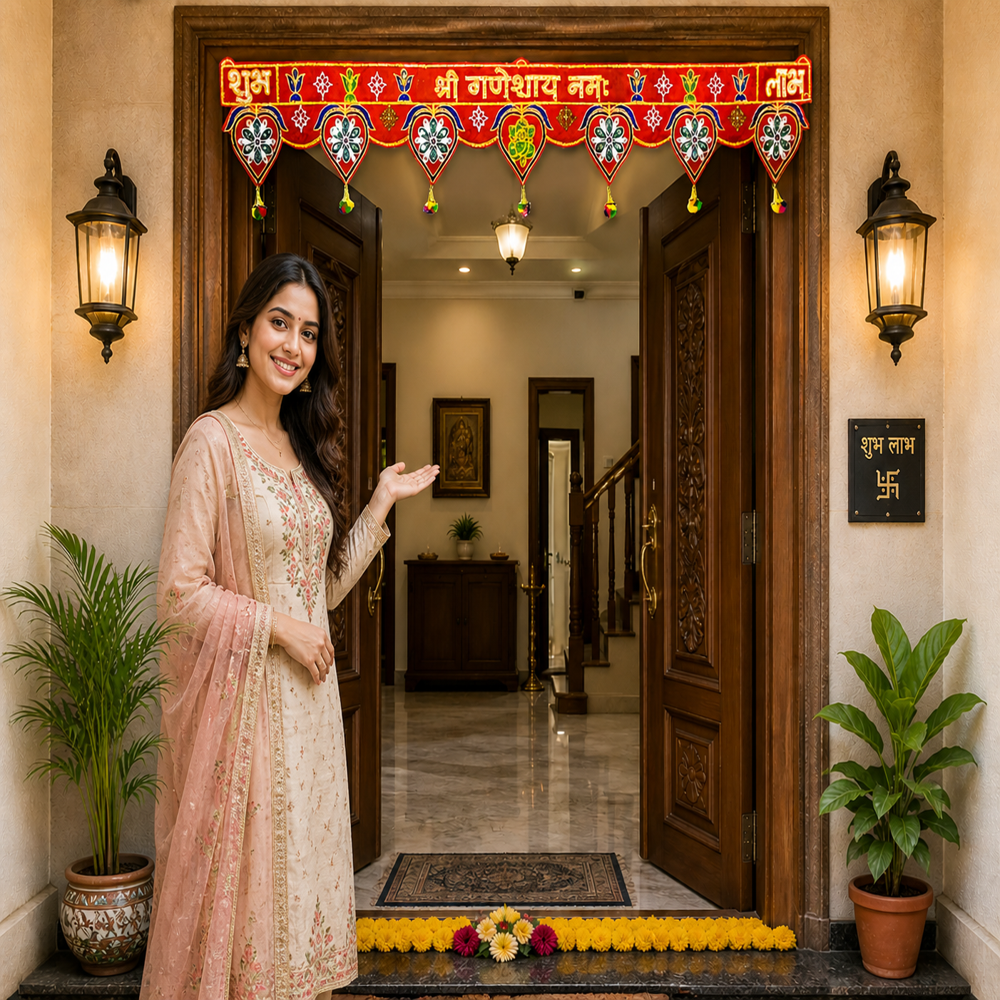 KRISHNA HANDLOOM Elegant Handmade Door Hanging  D-13