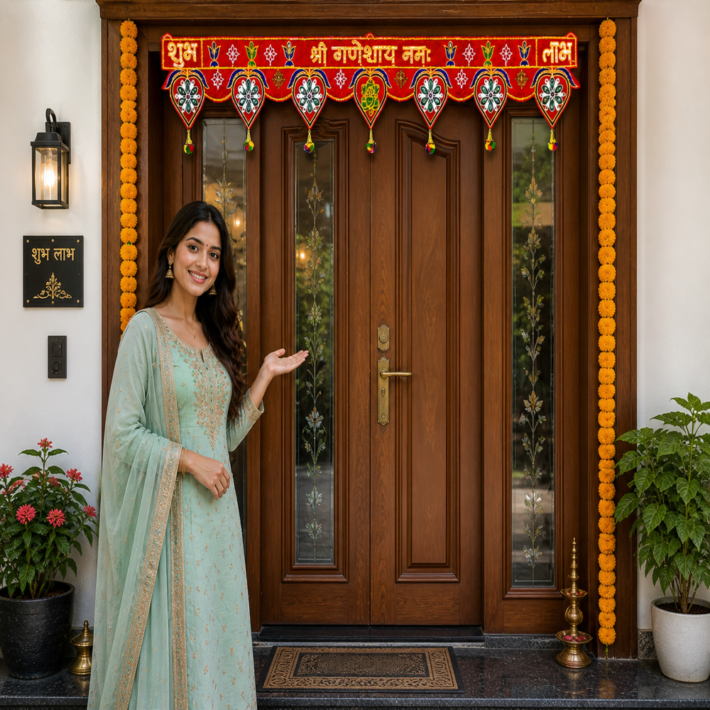 KRISHNA HANDLOOM Elegant Handmade Door Hanging  D-13
