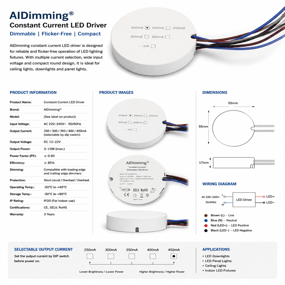 Ai Dimming LED Driver DT8 18w
