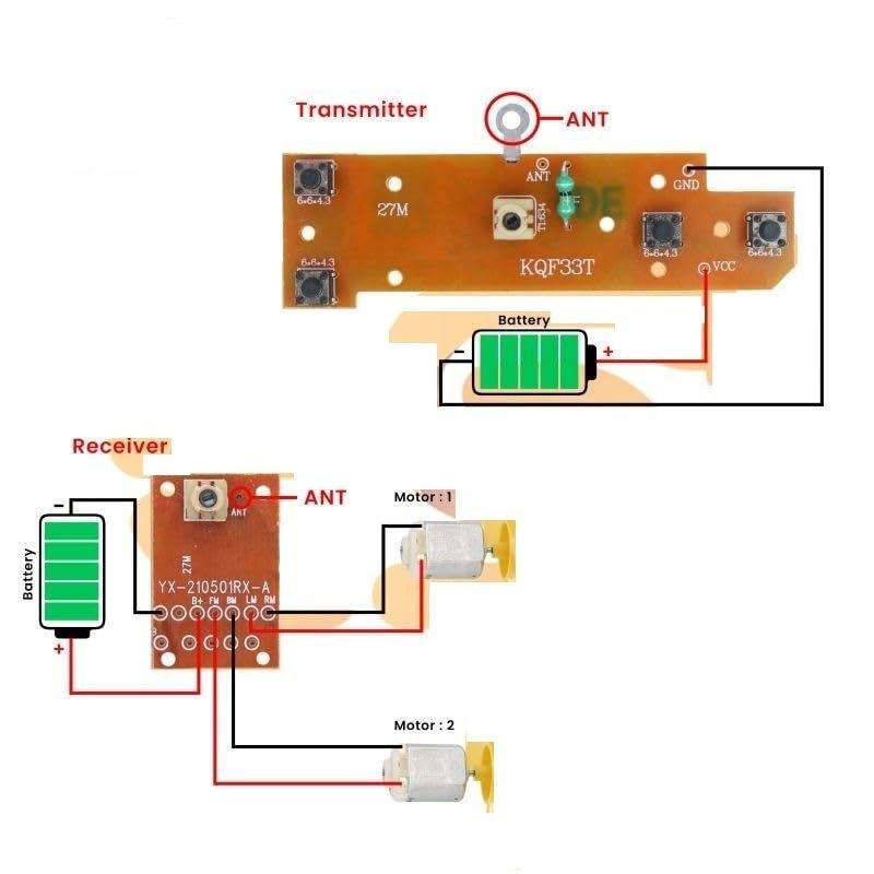 27 Mhz RF Wireless Remote Control Kit Button Transmitter