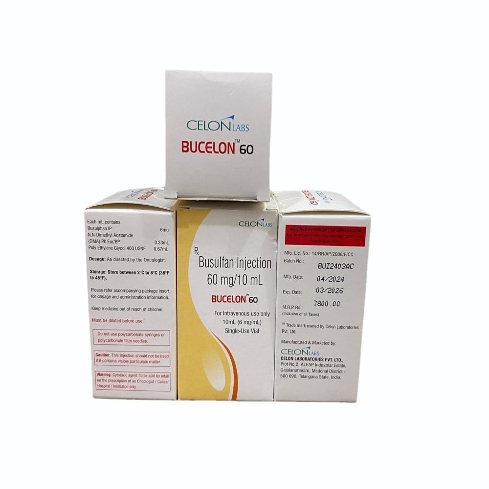 Bucelon Busulfan 60mg Injection, Cancer Treatment Medicine , 60 mg/10 mL