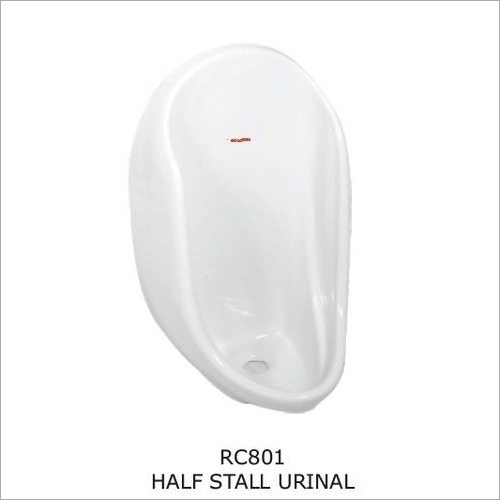 Ceramic Half Stall Urinal - Wall Mounted Design, One Piece Structure, Round Shape, Elegant White Finish, Durable Bathroom Accessory