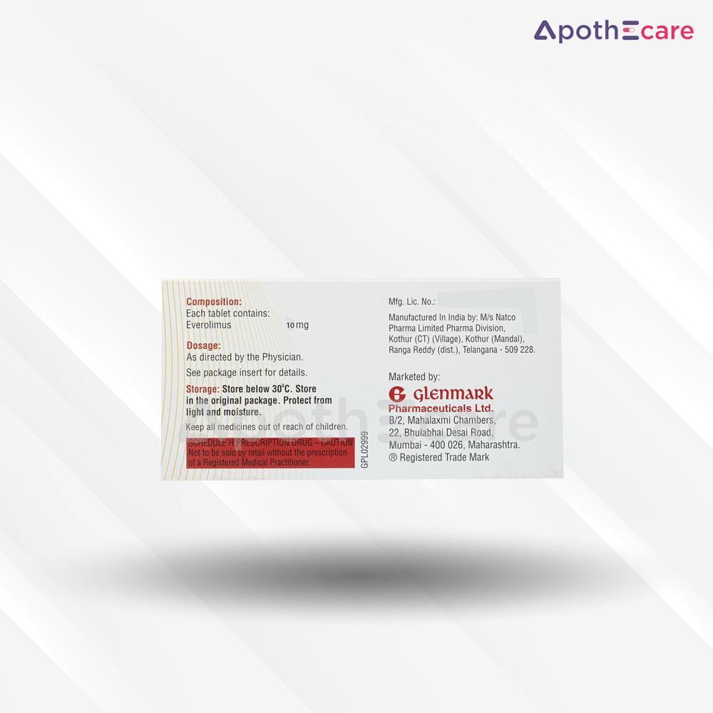 Evermil Everolimus 10mg Tablet, Anti Cancer Oncology Medicine