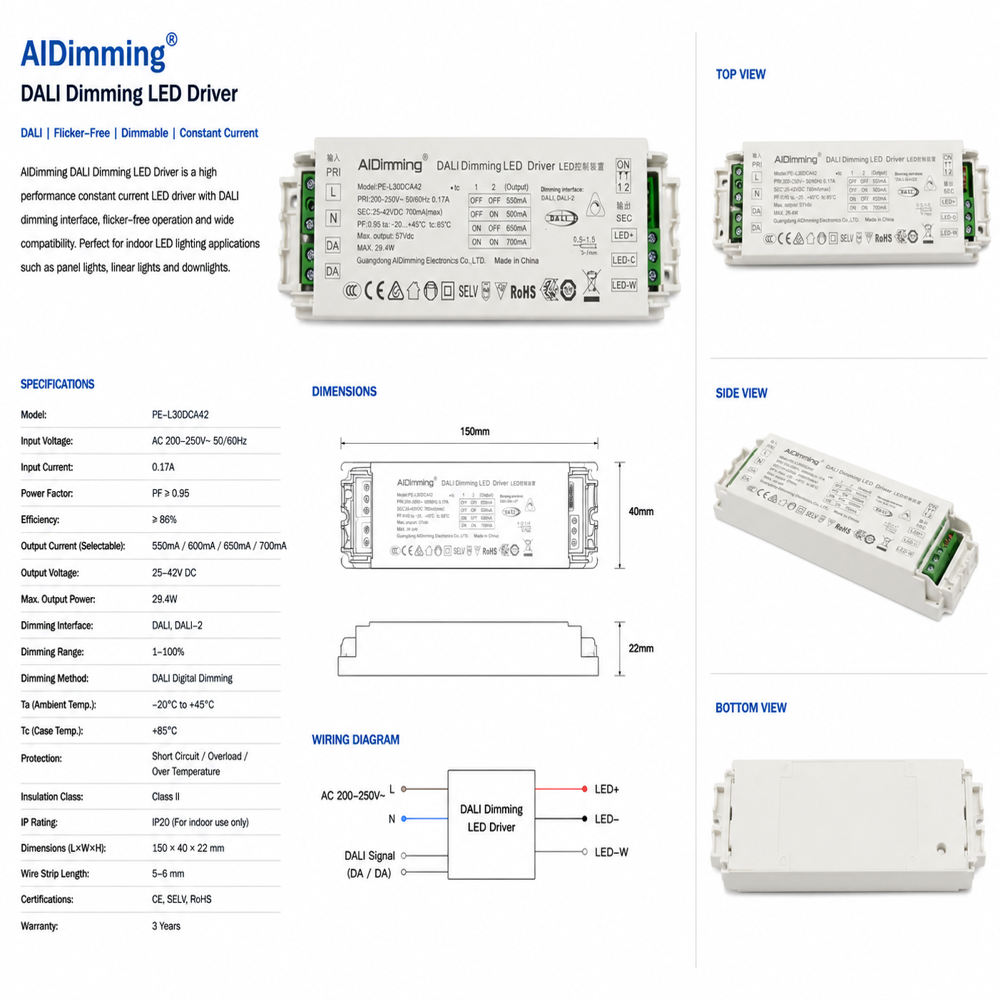 Ai Dimning Dali Driver LED DT8 29W