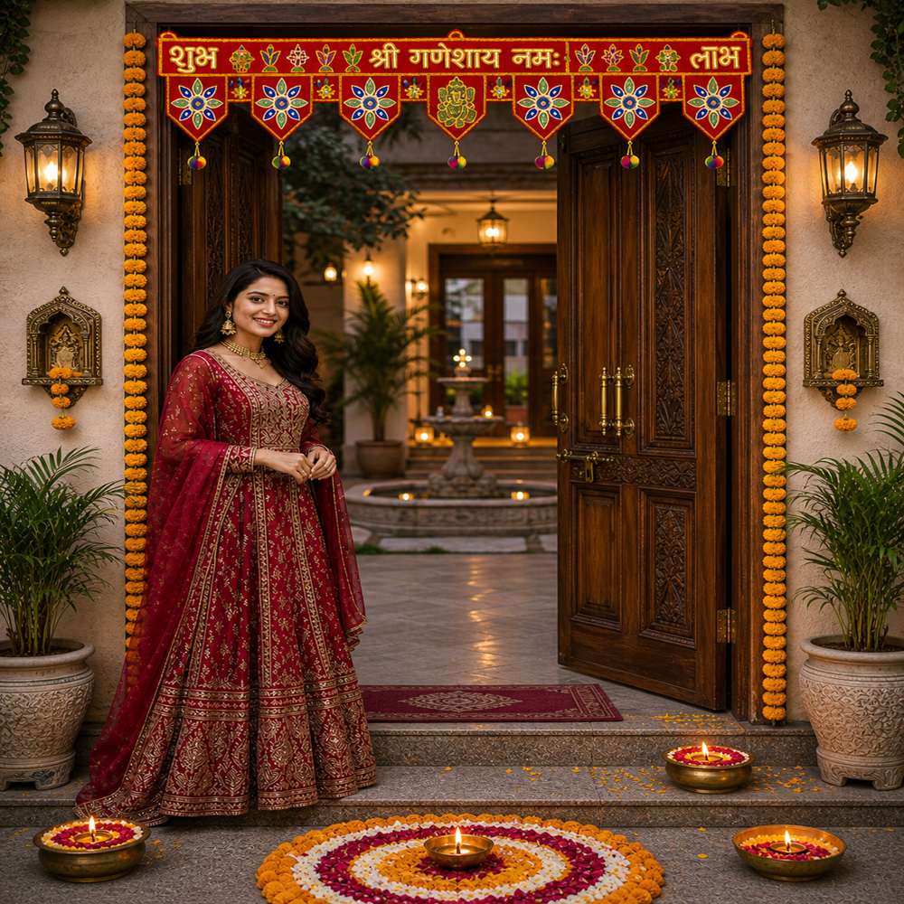 KRISHNA HANDLOOM Home Decoration Festival Bandarwal E 8