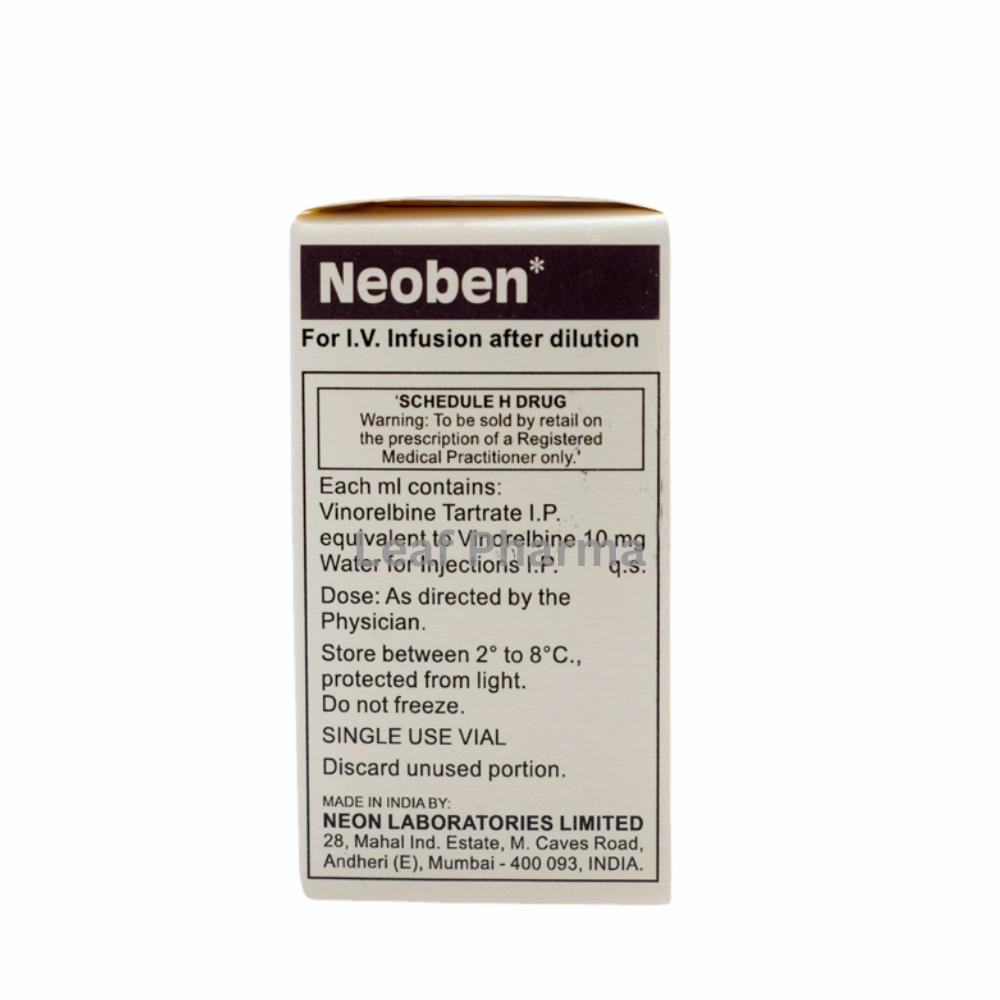 Neoben Vinorelbine 10mg Injection, Cancer Treatment Medicine