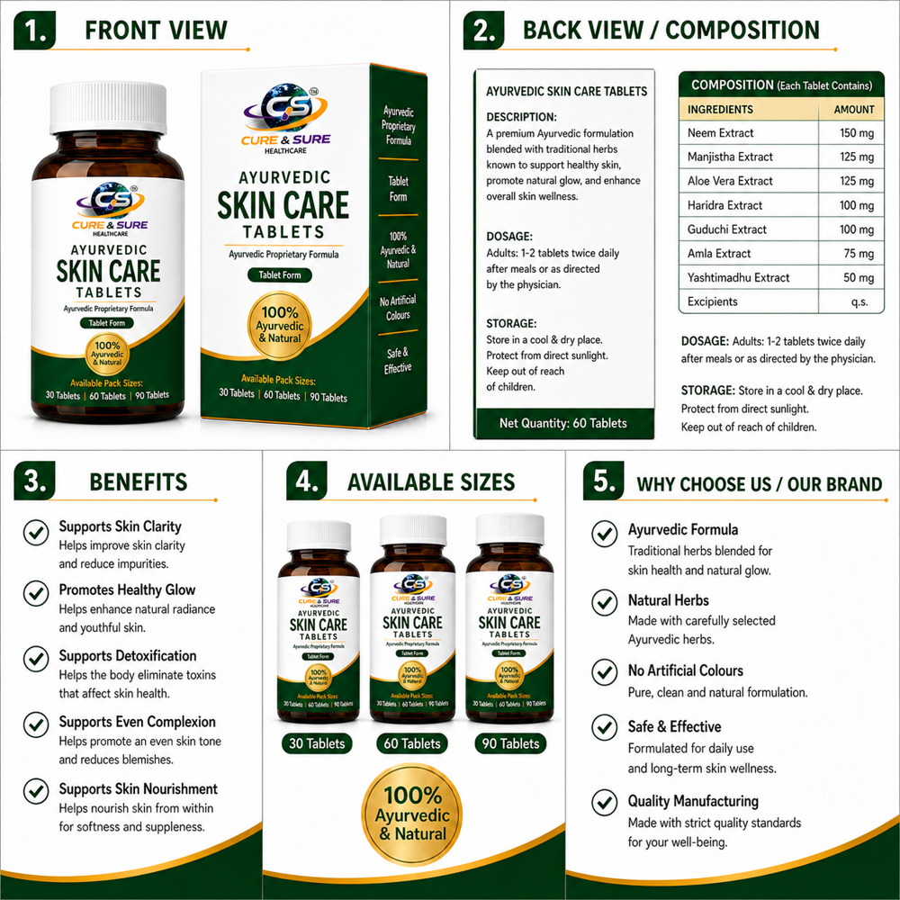 Ayurvedic skin care tablets Third Party Manufacturing