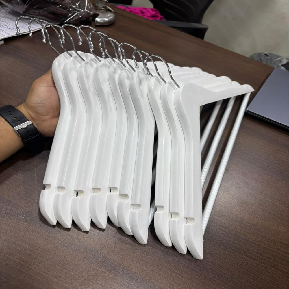 White Wooden Hangers - Finish: Fully Polished