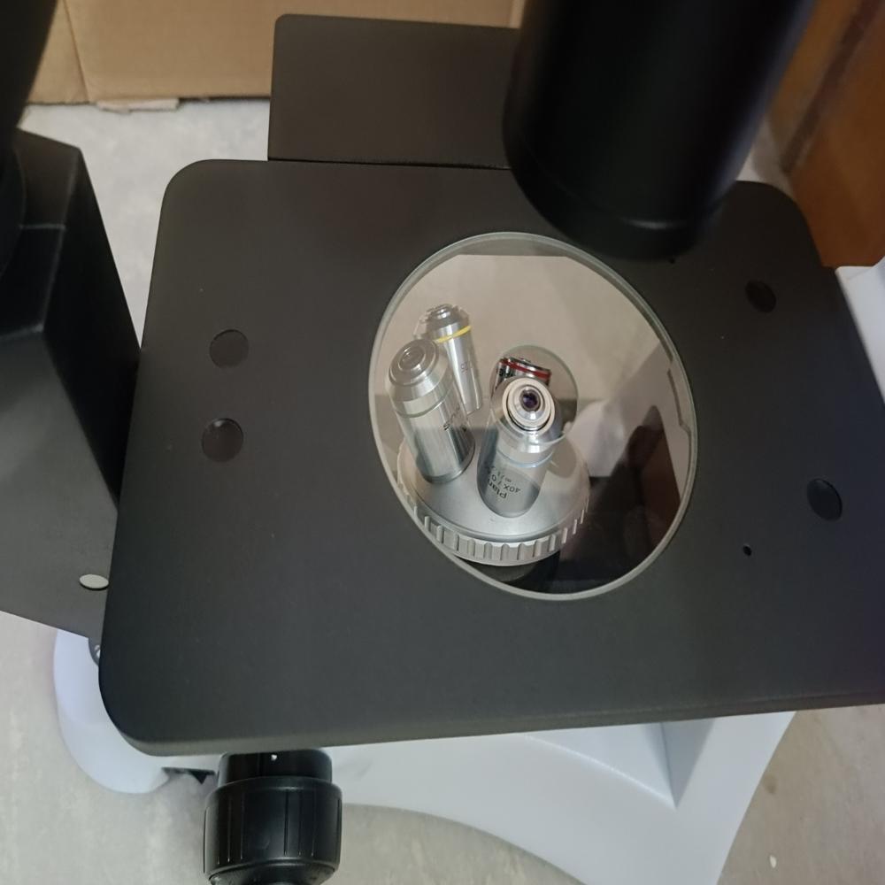 MAGNUS INVERTED TISSUE CULTURE TRINOCULAR MICROSCOPE MODEL INVI (HL) WITH ACCESSORIES:
