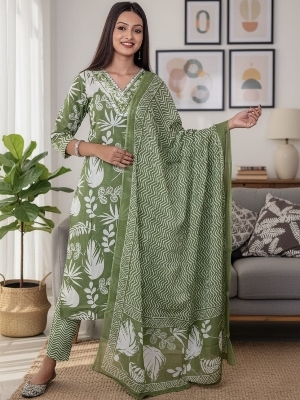 Cambric Cotton 3 Piece Suit Set