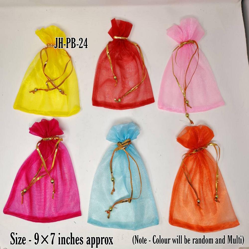 Net Plain Potli Bags Pb-24 - Color: Multi Colour