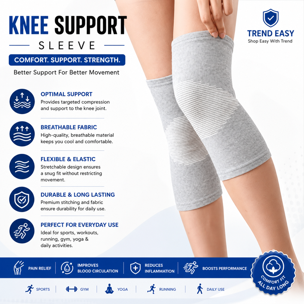 Bamboo Knee Cap For Men & Women  Compression Knee Support Sleeve For Pain Relief
