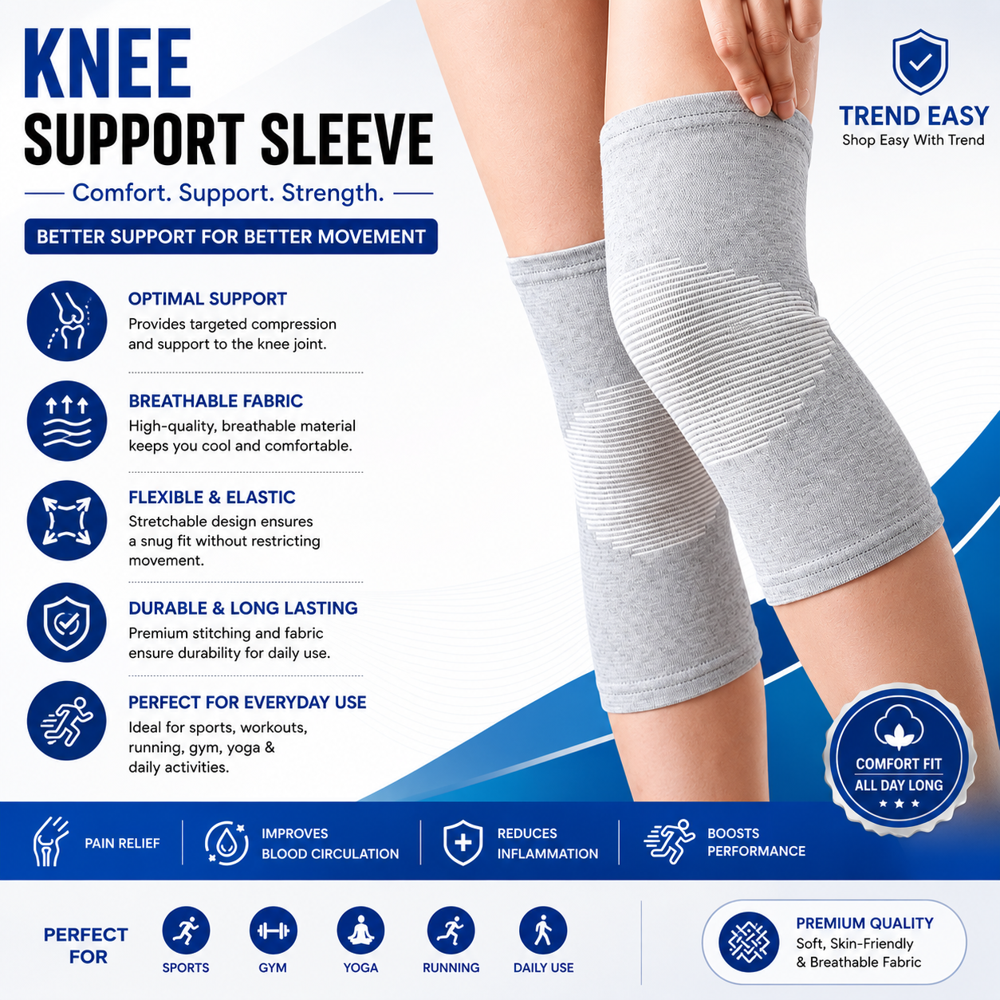 Bamboo Knee Cap For Men & Women Compression Knee Support Sleeve For Pain Relief