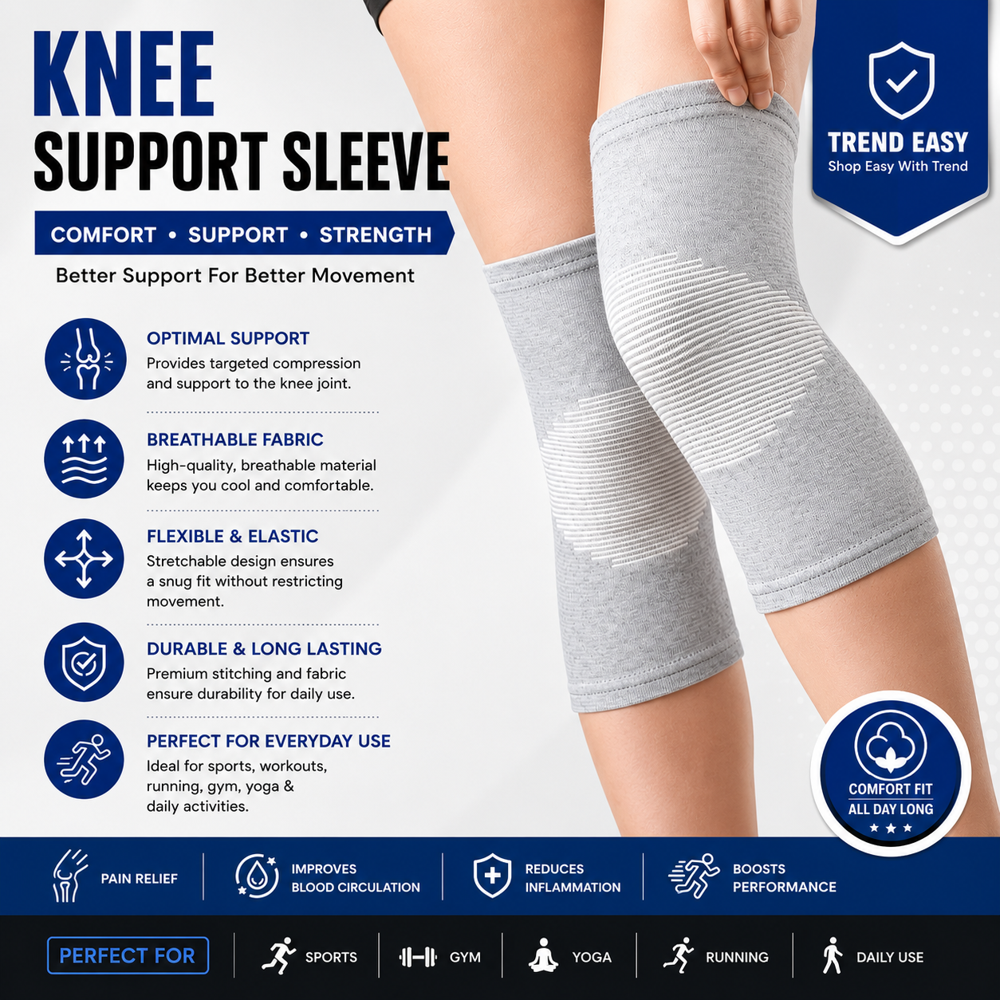 Bamboo Knee Cap For Men & Women Compression Knee Support Sleeve For Pain Relief