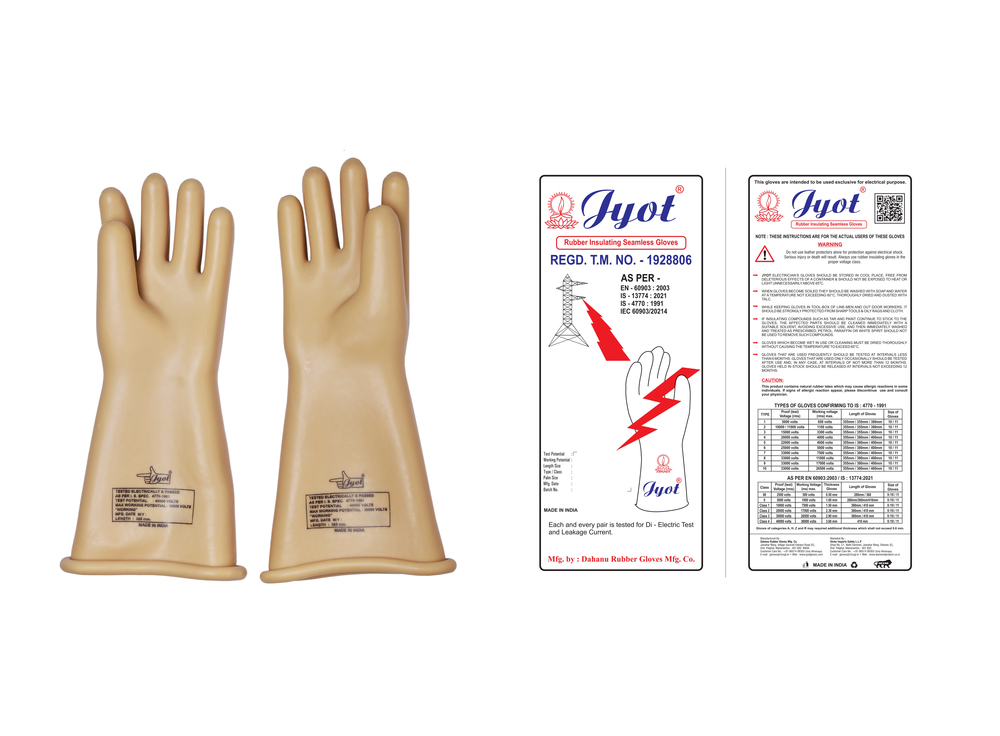 Electrical Shockproof Rubber Hand Gloves 40000 v