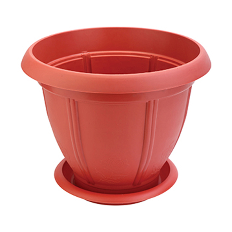 Plastic Flower Pot With Plate 5.5