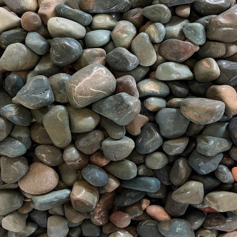Dark Green Polished Agate Pebbles for Garden Landscaping and Outdoor Decoration in Bulk
