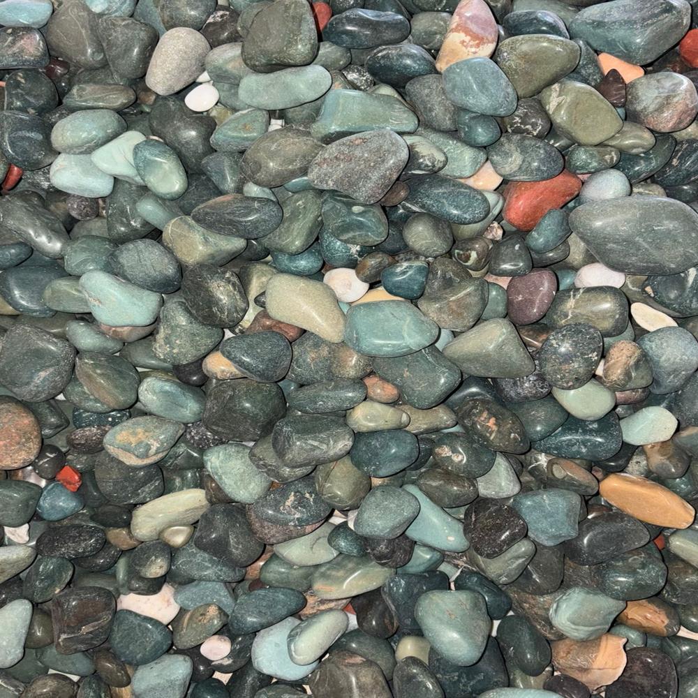 Dark Green Polished Agate Pebbles for Garden Landscaping and Outdoor Decoration in Bulk