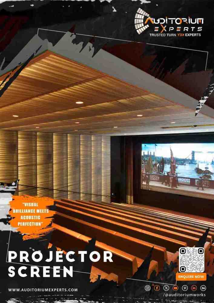 Auditorium motorized projection screen