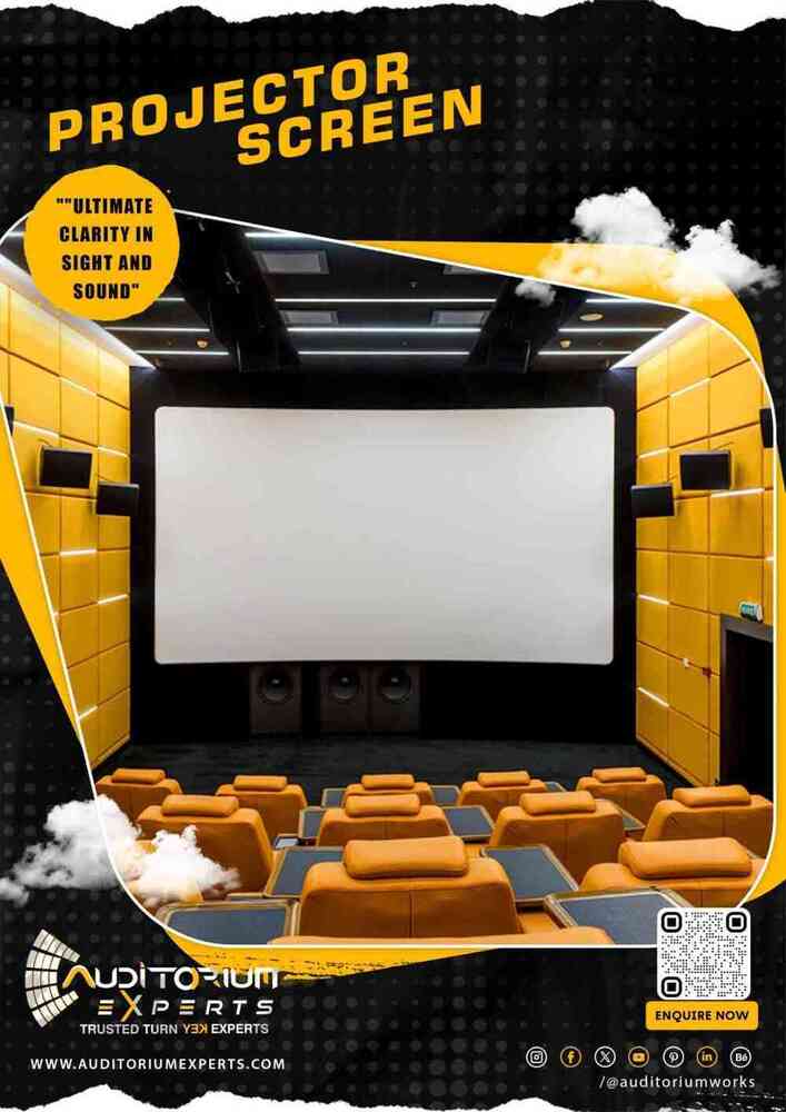 Auditorium motorized projection screen