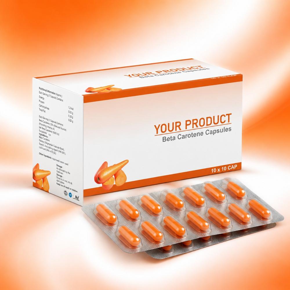 Beta Carotene Capsules | Vitamin A Precursor Antioxidant Supplement Capsules
