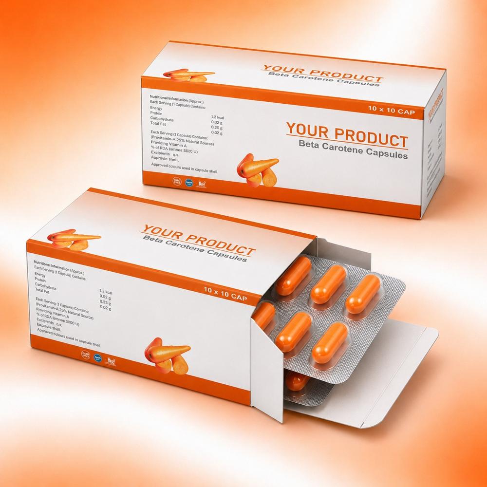 Beta Carotene Capsules | Vitamin A Precursor Antioxidant Supplement Capsules