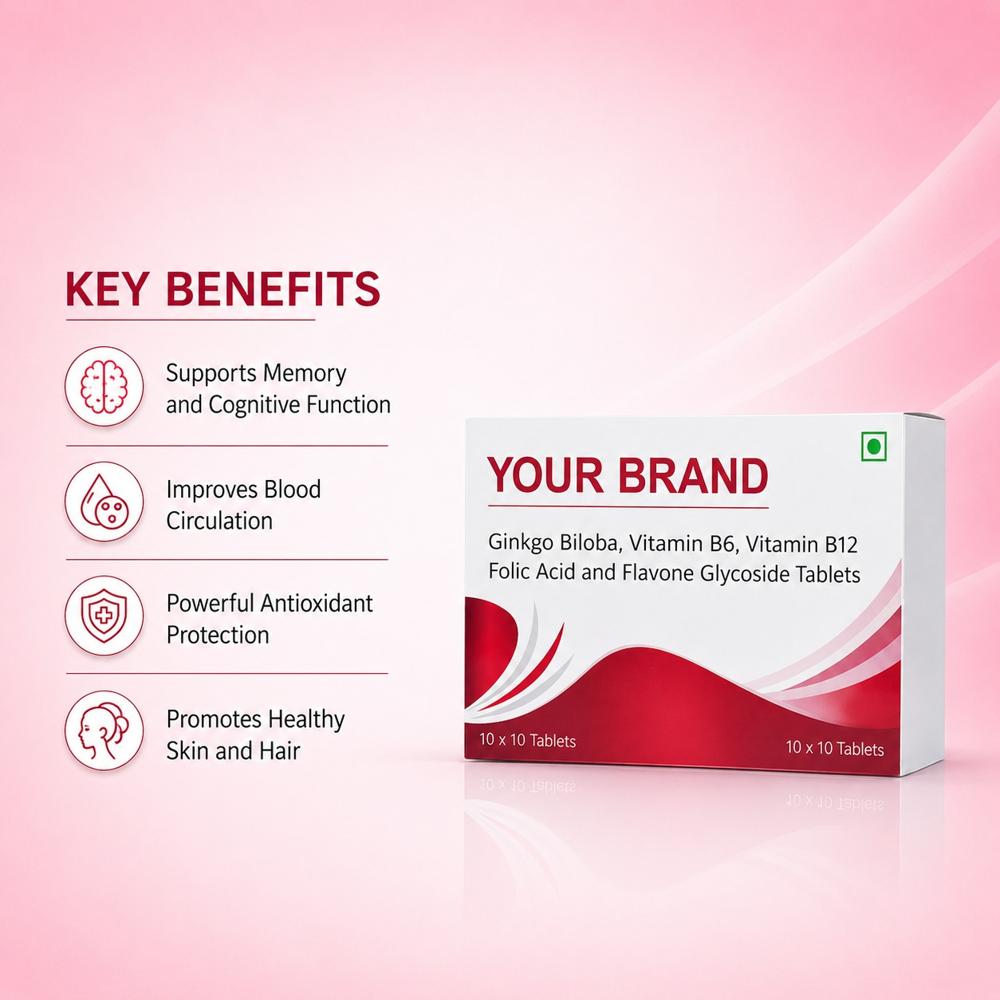 Ginkgo Biloba Extract with Vitamin B6, Vitamin B12, Folic Acid & Flavone Glycoside Tablets