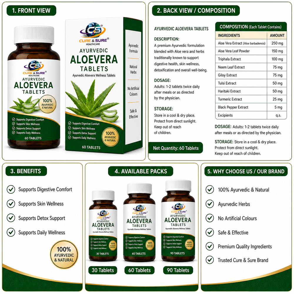 Ayurvedic Aloevera Tablets Third Party Manufacturing