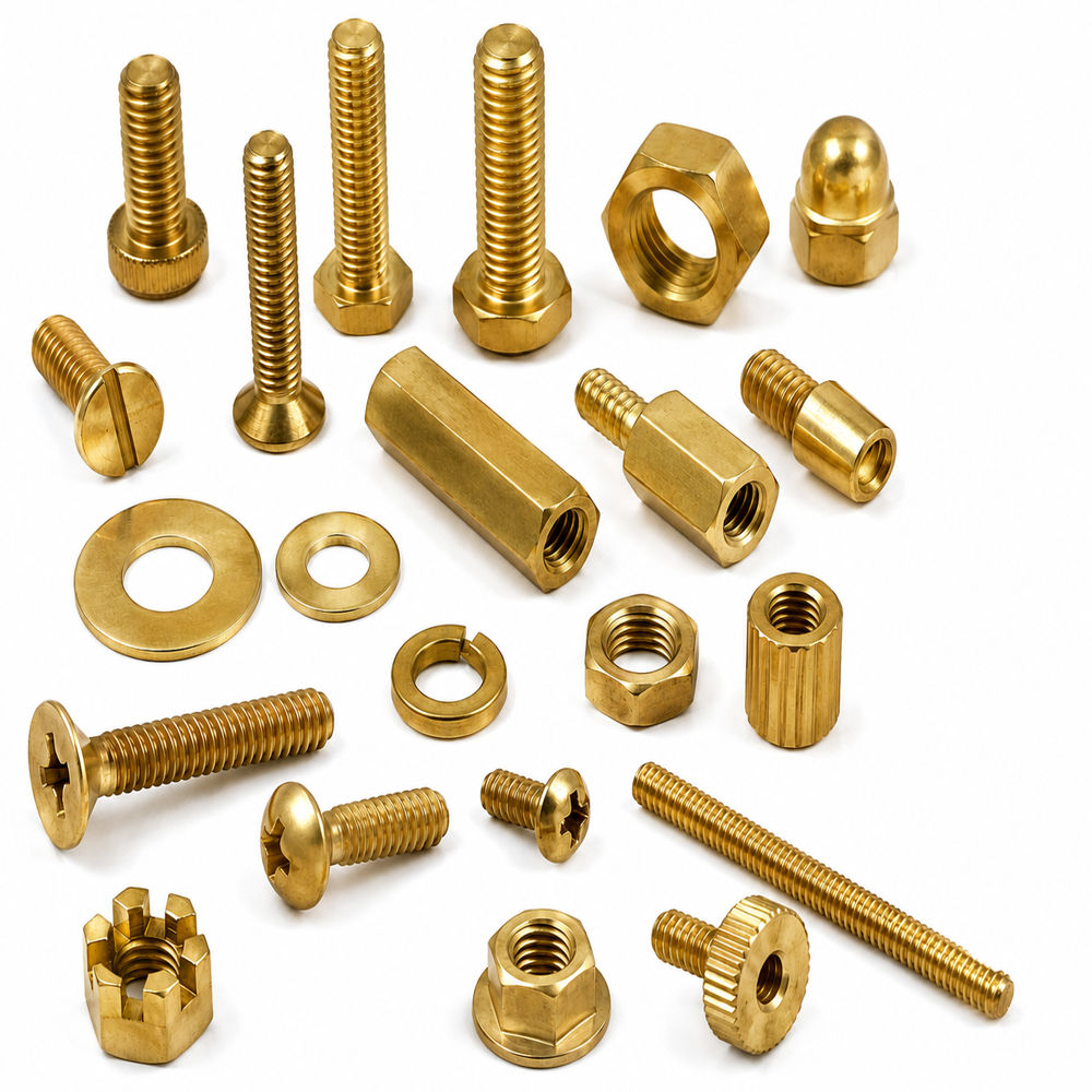 Brass Fasteners - Brass Material, Sizes From 4mm To 50mm Dia, Natural Yellow Colour | Cnc Machined, Automatic Lathe, Plated Finish