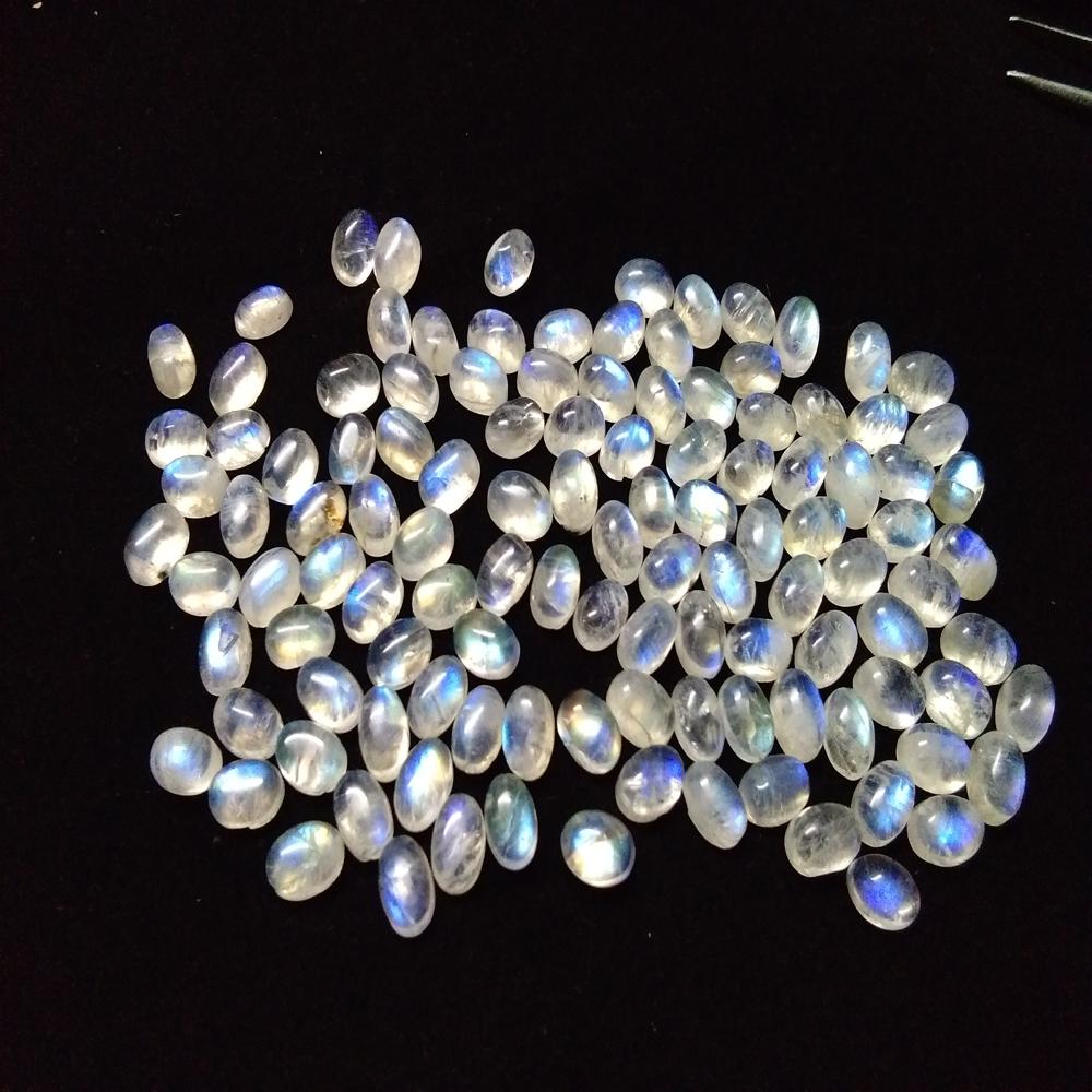 Natural Moonstone White Rainbow Oval Shape Lot