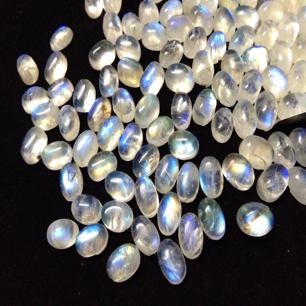 Natural Moonstone White Rainbow Oval Shape Lot
