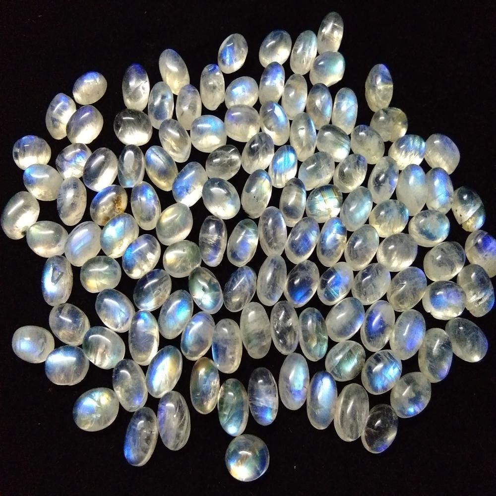 Natural Moonstone White Rainbow Oval Shape Lot