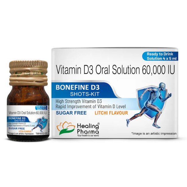 Bonefine Vitamin D3 60000 IU / 5 ml Oral Solution (4 Bottles)