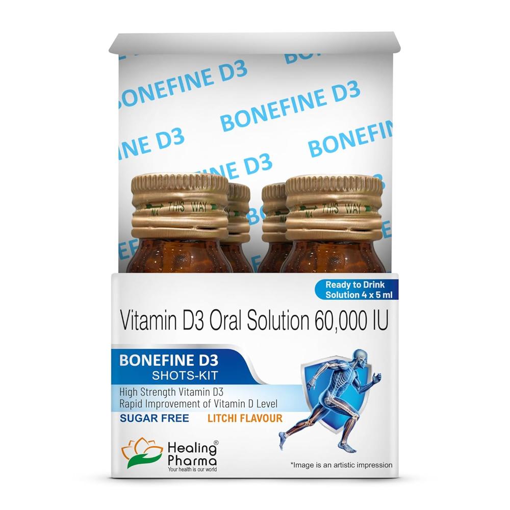 Bonefine Vitamin D3 60000 IU / 5 ml Oral Solution (4 Bottles)