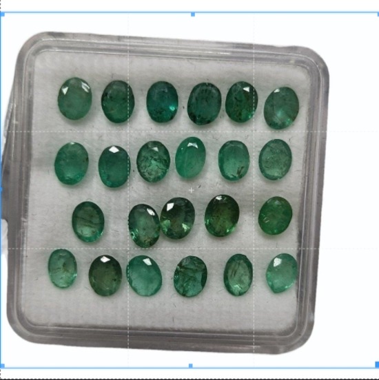 Zambian Emerald Oval Box For Jewellery Setting  5x4 Mm - Color: Green