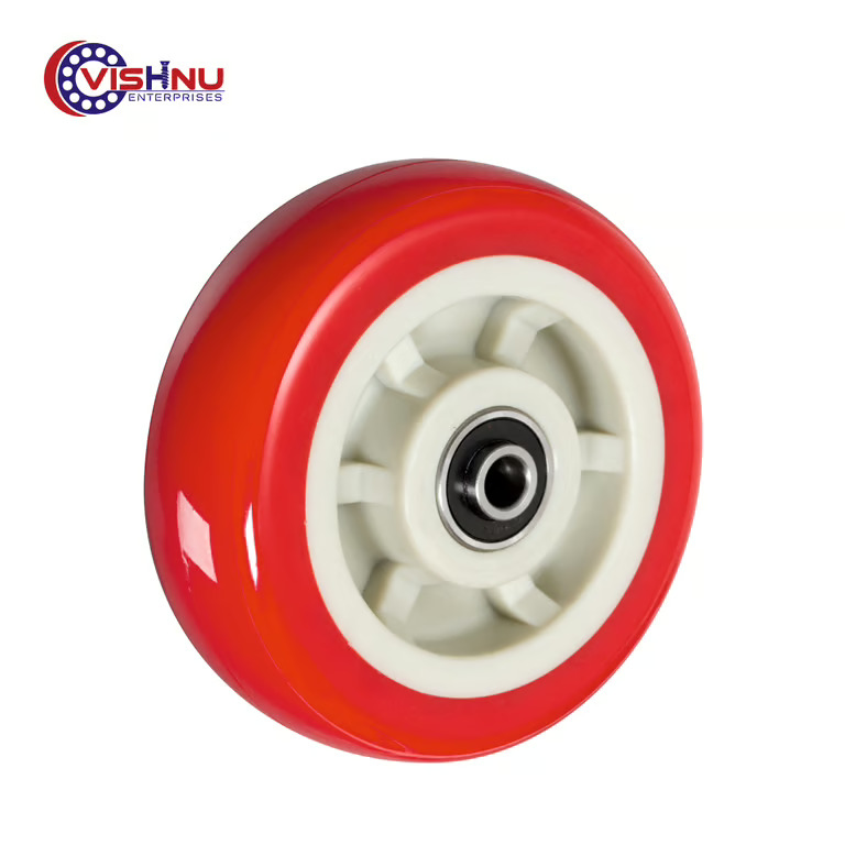 Red PU Caster Wheel