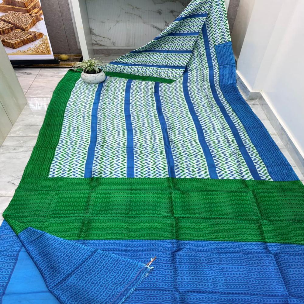 Murshidabad Pure Silk Hand Block Printed Saree