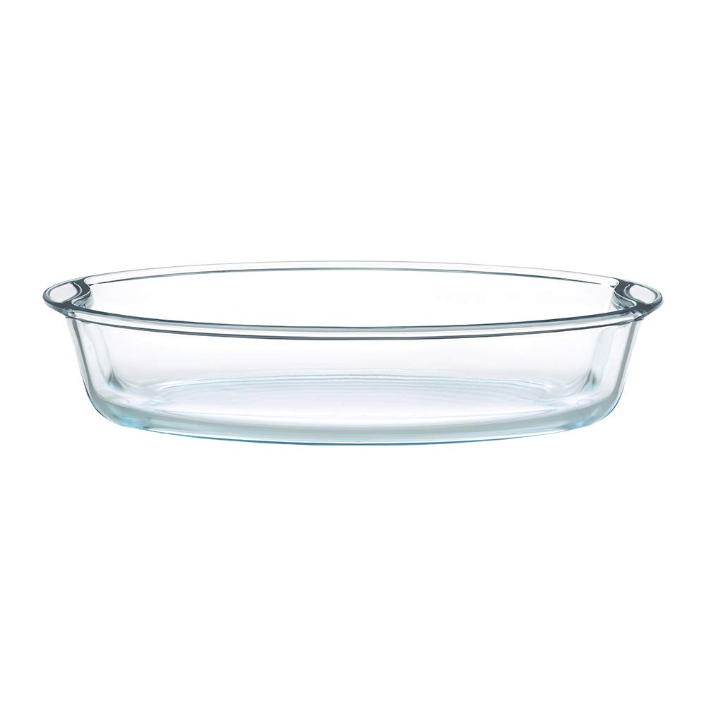 Borosil 2.5 L Baking & Serving Dish with Handle | Bowl Container | Borosilicate Glass Bakeware and Serveware Casserole Dish Tray | Microwave, Oven & Dishwasher Safe | Transparent IH22OVD7225