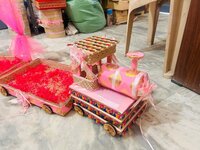 Vayu Art & Crafts Pinewood Train Trousseau Packing