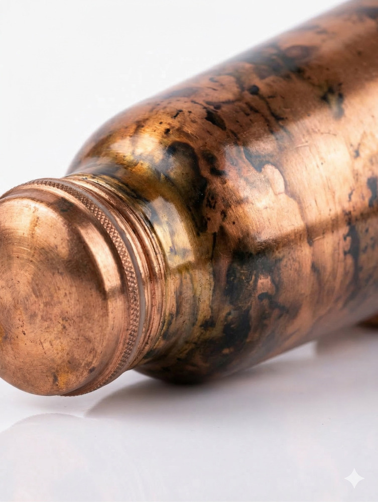 Ckbt-101 Copper Bottle - Pure Copper 1000ml, Copper Color | Anti-bacterial, Leak-proof Screw Cap, Customizable Logo