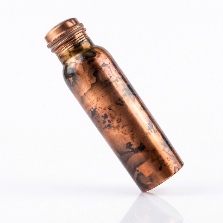 Ckbt-101 Copper Bottle - Pure Copper 1000ml, Copper Color | Anti-bacterial, Leak-proof Screw Cap, Customizable Logo
