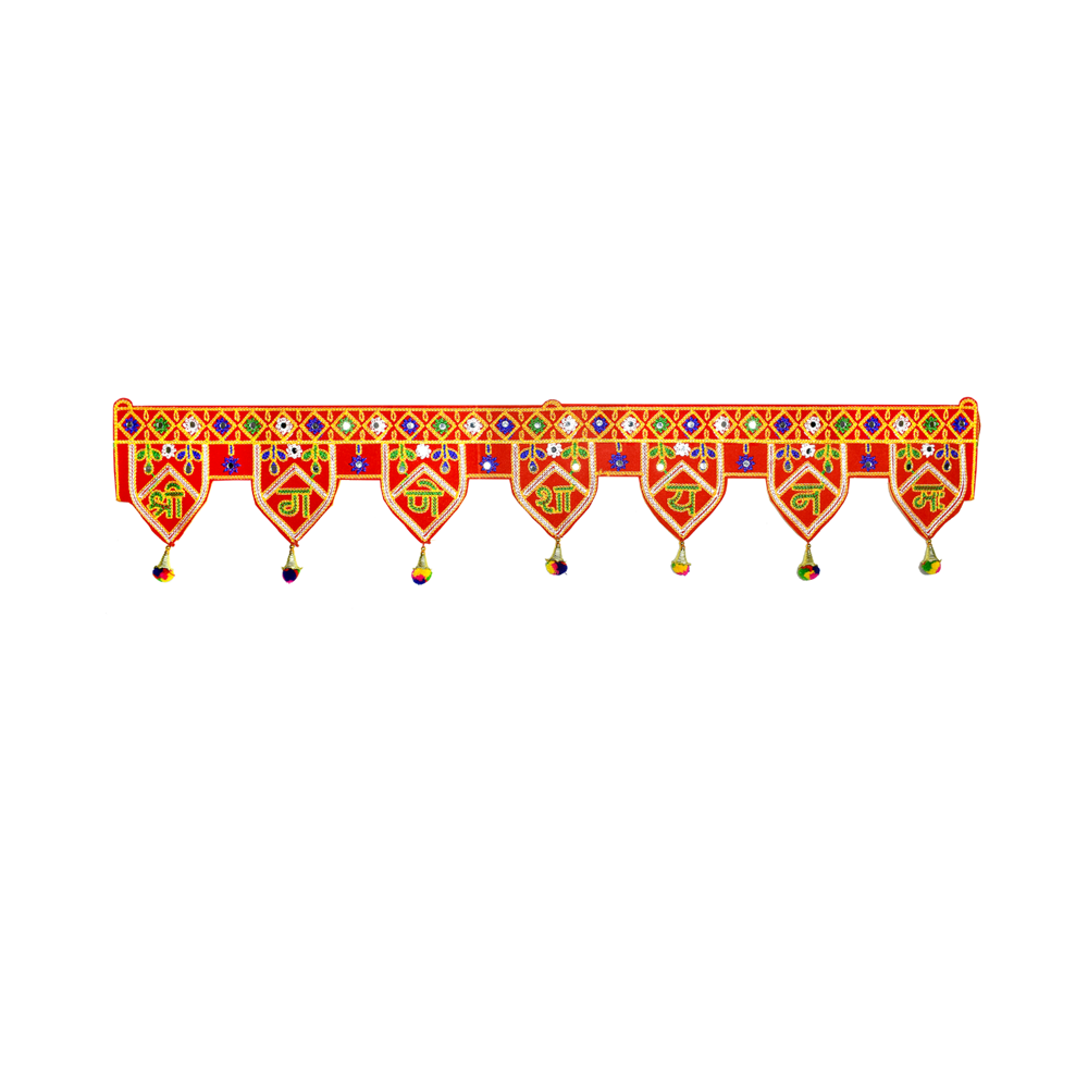 Krishna Handloom Elegant Decorative Entrance Toran K 1 - Color: Red