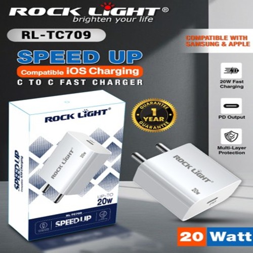 Rock Light Type-C To Type-C Charger Rl-Tc709 - Material: Plastic