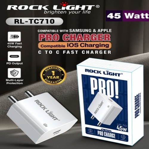 Rock Light Type-C To C Charger Rl-Tc710 - Features: Fast Charging