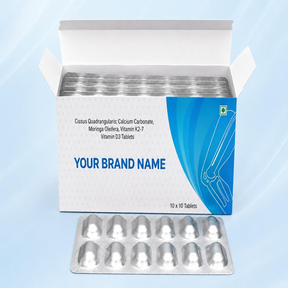 Cissus Quadrangularis, Calcium Carbonate, Moringa Oleifera, Vitamin K2 & Vitamin D3 Tablet